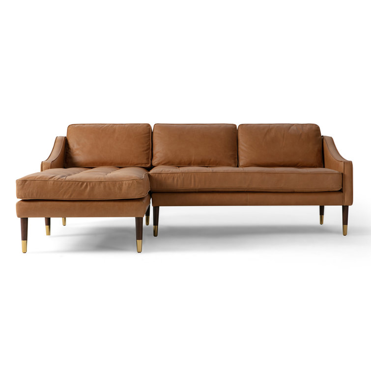 Hokku Designs Nob Hill 2 Piece Leather Sectional Wayfair